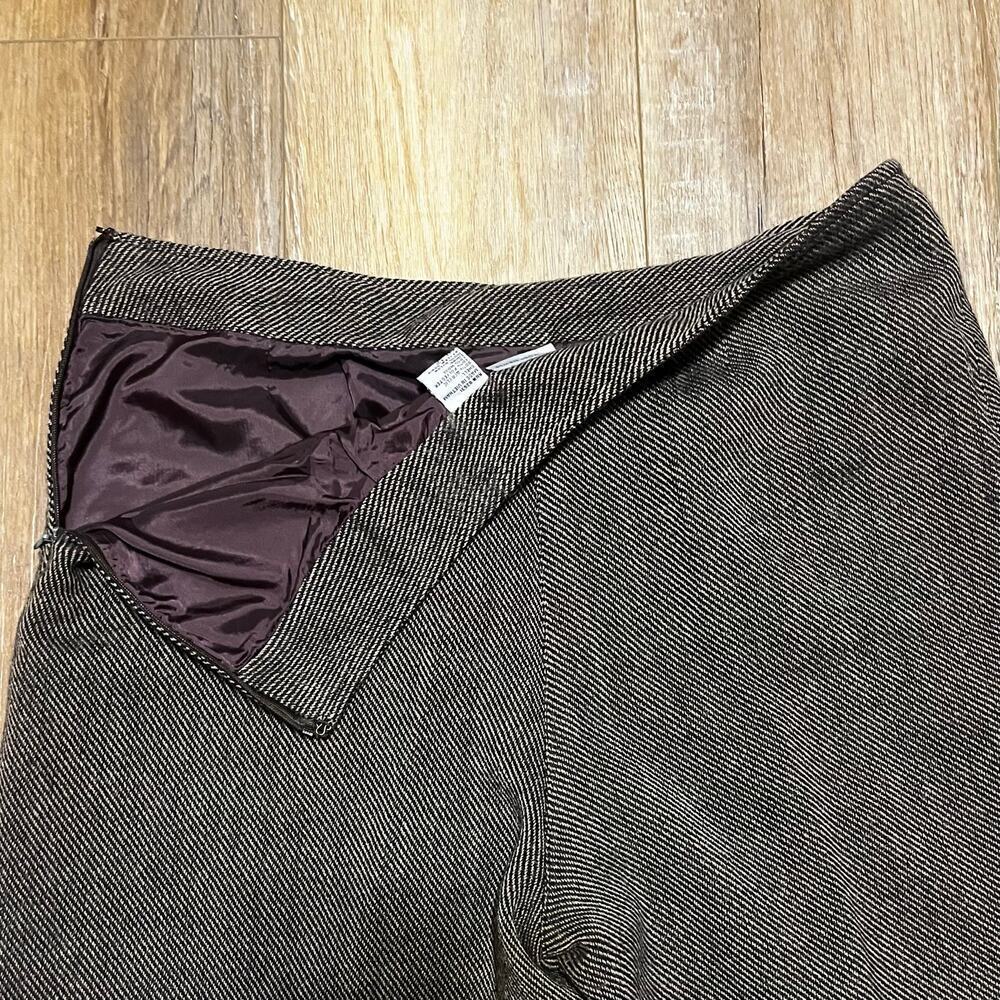 VTG Newport News Brown Tweed Herringbone Wide Leg Dress Pants Trousers Women 12 - Picture 6 of 10